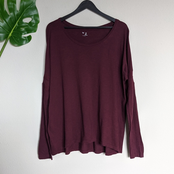 GAP Tops - GAP burgundy varsity style long sleeve tee